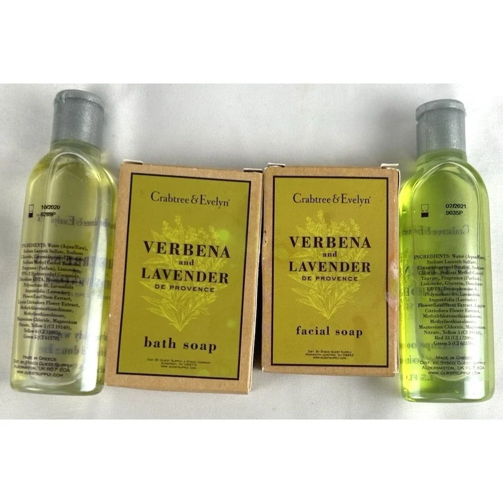 Crabtree Evelyn Verbena Lavender Lot Of 4 NEW Travel Size Bath Facial Soap Wash